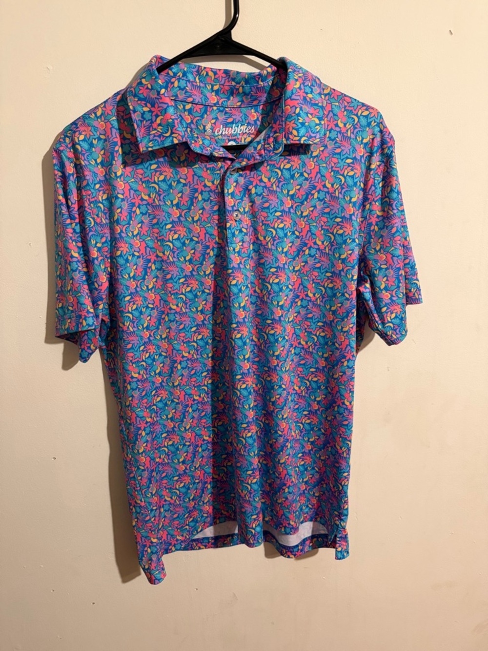 chubbies Multicolor Floral Blue Polo